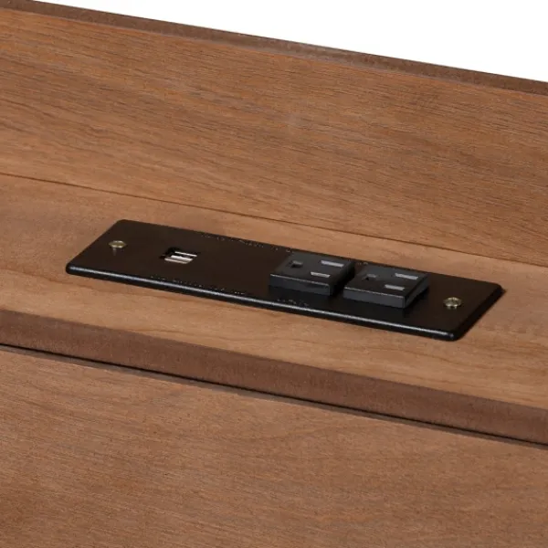 Beds & Headboards-Kirkland's Home Modern Wood Queen Platform Bed Brown