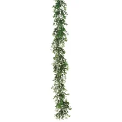 Arrangements & Greenery-Kirkland's Home Monochromatic Boxwood Garland, 72 In. Green