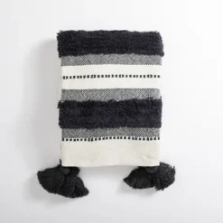 Blankets & Throws-Kirkland's Home Montauk Cotton Tufted Throw Gray