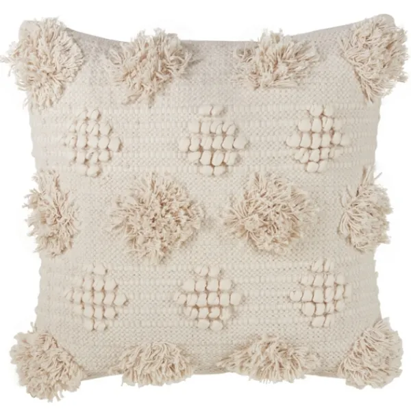 Pillows-Kirkland's Home Moroccan Tufted Pom Pom Throw Pillow Ivory