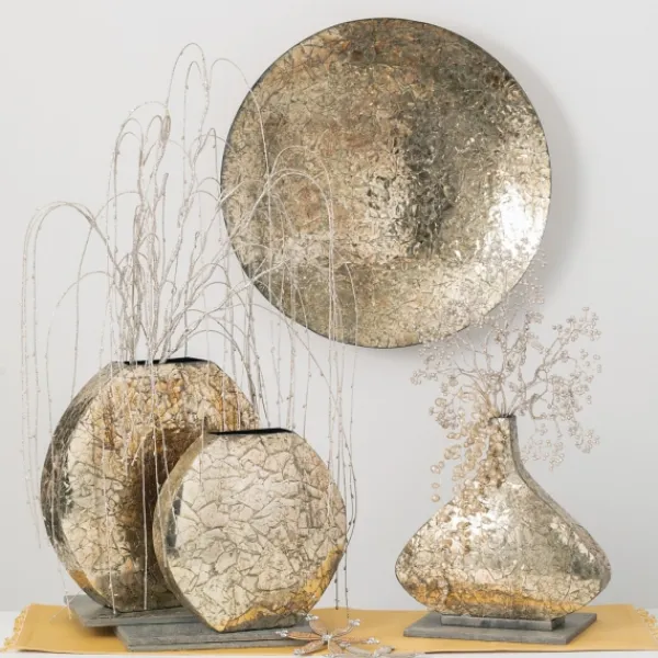 Vases-Kirkland's Home Mosaic 2-Pc. Vase Set Gold