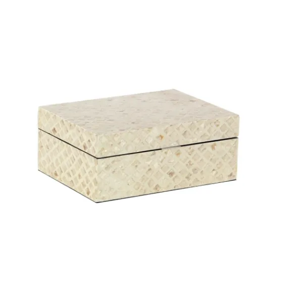 Baskets & Boxes-Kirkland's Home Mother Of Pearl 2-Pc. Box Set Tan/White