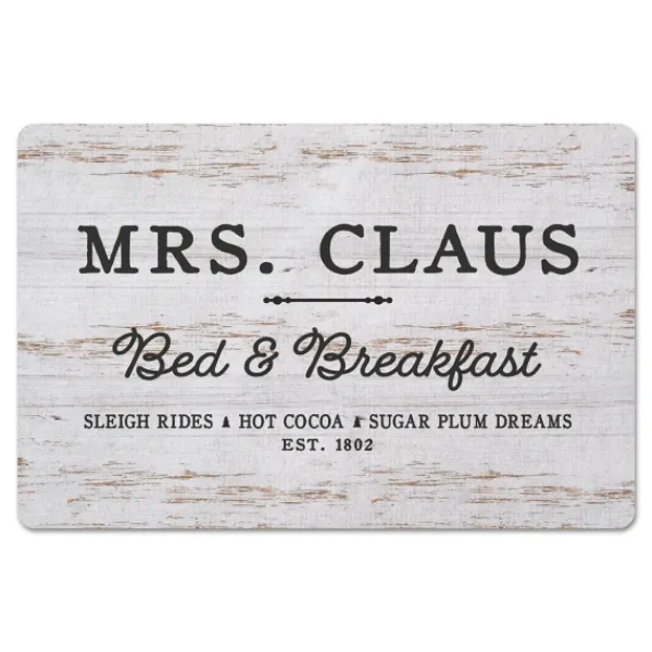 Kitchen & Floor Mats-Kirkland's Home Mrs. Claus Bed & Breakfast Christmas Floor Mat Tan/Black