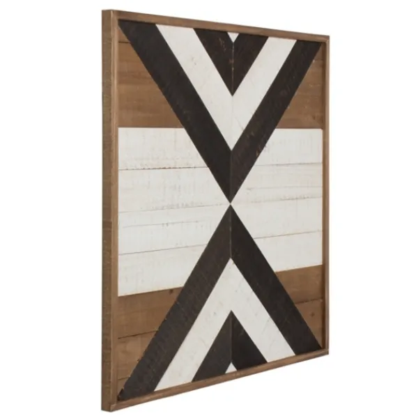 Wall Plaques-Kirkland's Home Multicolor Baralt Shiplap Wood Wall Plaque Brown/Black/White