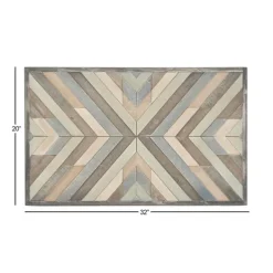 Wall Plaques-Kirkland's Home Multicolor Criss Cross Chevron Wood Wall Plaque Brown/Gray