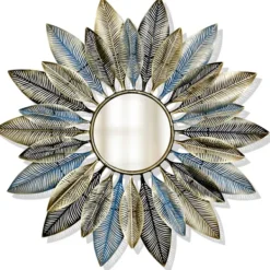 Decorative Mirrors-Kirkland's Home Multicolor Iron Petal Sunburst Mirror