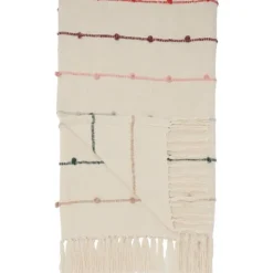 Blankets & Throws-Kirkland's Home Multicolor Loop Striped Throw Ivory/Multi