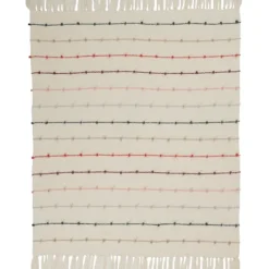 Blankets & Throws-Kirkland's Home Multicolor Loop Striped Throw Ivory/Multi