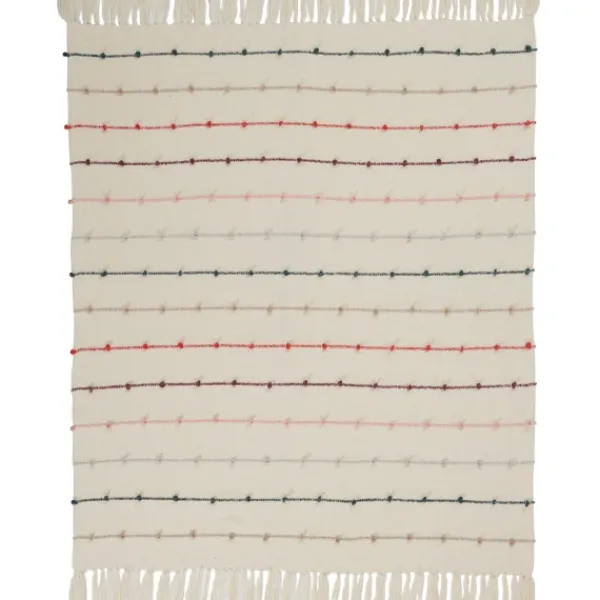 Blankets & Throws-Kirkland's Home Multicolor Loop Striped Throw Ivory/Multi