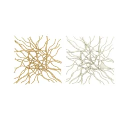 Wall Plaques-Kirkland's Home Multicolor Metal Abstract Wall Plaques, Set Of 2 Gold/Silver