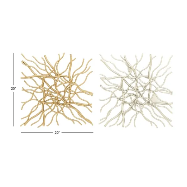 Wall Plaques-Kirkland's Home Multicolor Metal Abstract Wall Plaques, Set Of 2 Gold/Silver