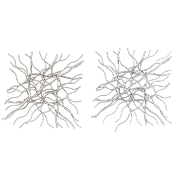 Wall Plaques-Kirkland's Home Multicolor Metal Abstract Wall Plaques, Set Of 2 Gold/Silver