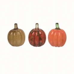 Statues & Figurines-Kirkland's Home Multicolor Mini Glass Pumpkins, Set Of 3 Brown/Red/Orange