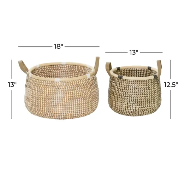 Baskets & Boxes-Kirkland's Home Multicolor Wooden Baskets, Set Of 2 Tan