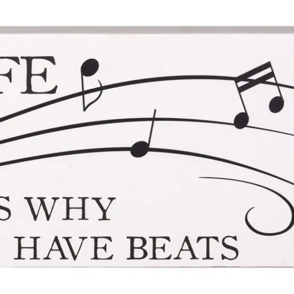 Wall Quotes & Signs-Kirkland's Home Music Is Life Wall Plaque White/Black
