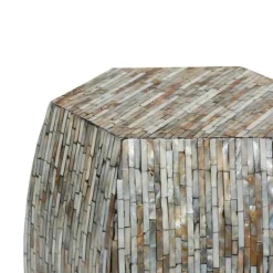 Accent & End Tables-Kirkland's Home Mussel Shell Hexagonal Accent Table Multi