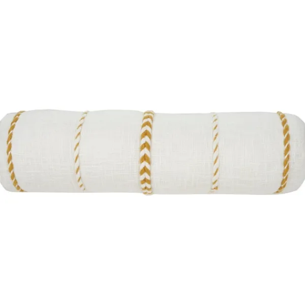 Pillows-Kirkland's Home Mustard Braided Twist Lumbar Throw Pillow Yellow/White