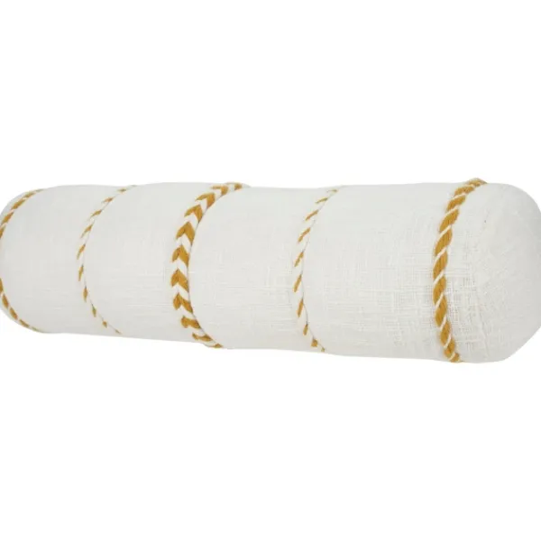 Pillows-Kirkland's Home Mustard Braided Twist Lumbar Throw Pillow Yellow/White