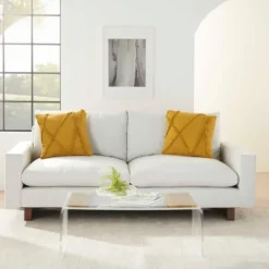 Pillows-Kirkland's Home Mustard Tufted Abstract Diamond Pillows, Set Of 2 Yellow