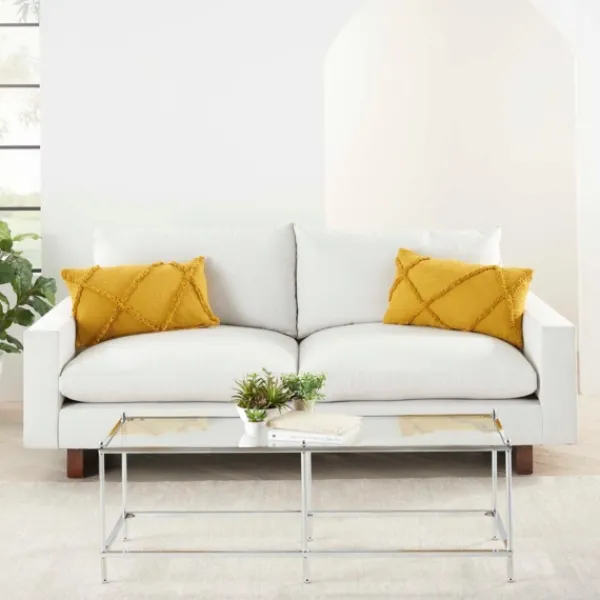 Pillows-Kirkland's Home Mustard Tufted Diamond Lumbar Pillows, Set Of 2 Yellow