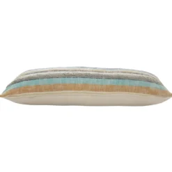 Pillows-Kirkland's Home Myrtle Tufted Stripes Lumbar Pillow Blue/Gray/Ivory