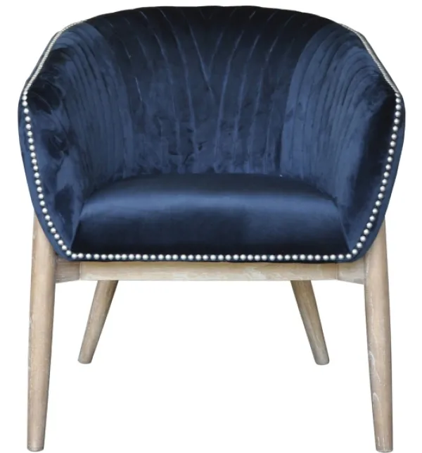 Accent Chairs-Kirkland's Home Nadia Navy Velvet Club Chair Blue