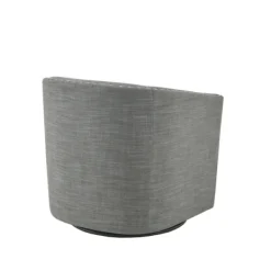 Accent Chairs-Kirkland's Home Nailhead Swivelling Barrel Accent Chair Gray