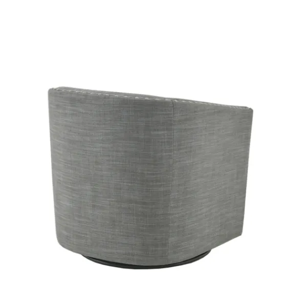 Accent Chairs-Kirkland's Home Nailhead Swivelling Barrel Accent Chair Gray