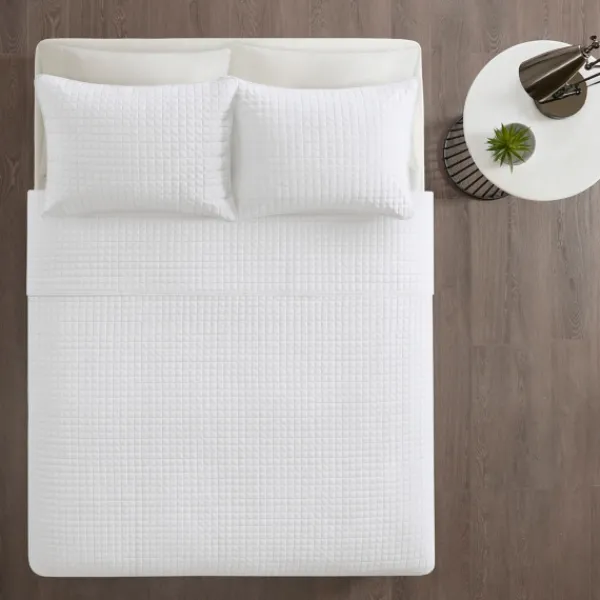 Bedspreads & Coverlets-Kirkland's Home Nash 3-Pc. Reversible King Coverlet Set White