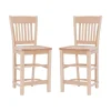 Bar Stools & Counter Height Stools-Kirkland's Home Natie Unfinished Counter Stools, Set Of 2 Tan