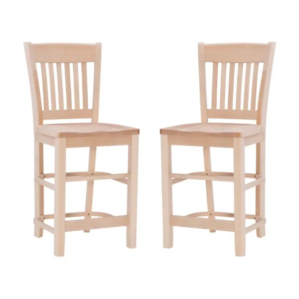 Bar Stools & Counter Height Stools-Kirkland's Home Natie Unfinished Counter Stools, Set Of 2 Tan