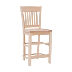 Bar Stools & Counter Height Stools-Kirkland's Home Natie Unfinished Counter Stools, Set Of 2 Tan