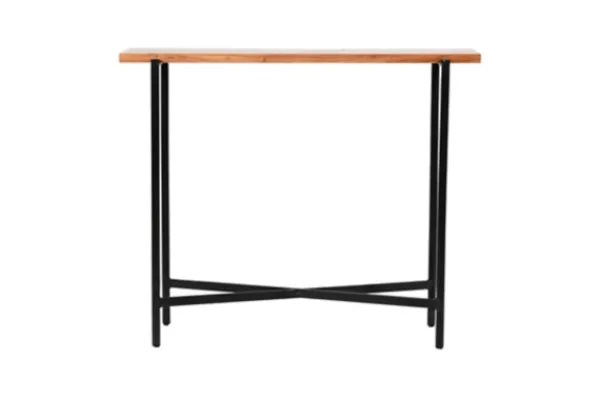 Console Tables-Kirkland's Home Natural Acacia Wood And Acrylic Top Console Table Tan