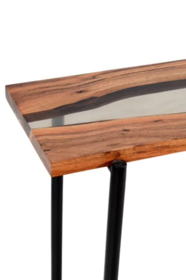 Console Tables-Kirkland's Home Natural Acacia Wood And Acrylic Top Console Table Tan