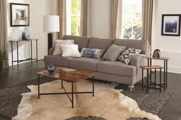 Console Tables-Kirkland's Home Natural Acacia Wood And Acrylic Top Console Table Tan