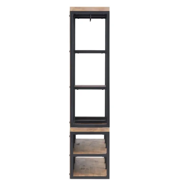 Entryway Furniture-Kirkland's Home Natural Acacia Wood And Metal Hall Tree With Bench