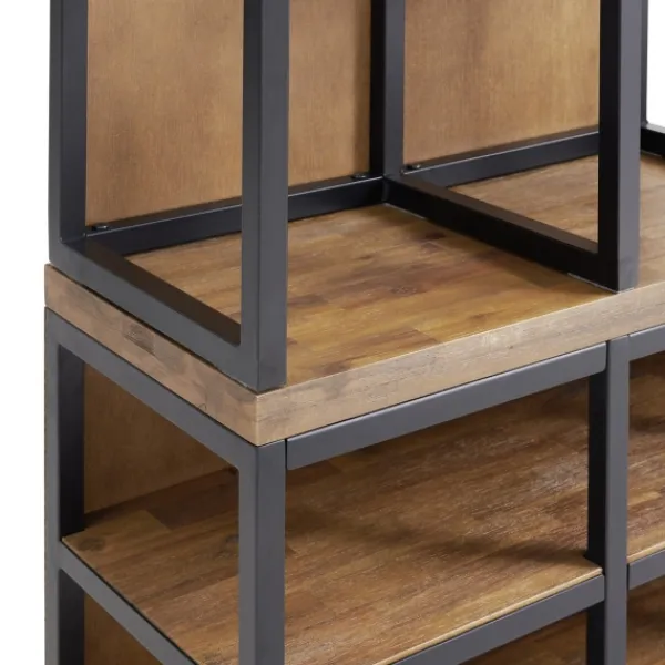 Entryway Furniture-Kirkland's Home Natural Acacia Wood And Metal Hall Tree With Bench