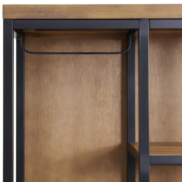 Entryway Furniture-Kirkland's Home Natural Acacia Wood And Metal Hall Tree With Bench