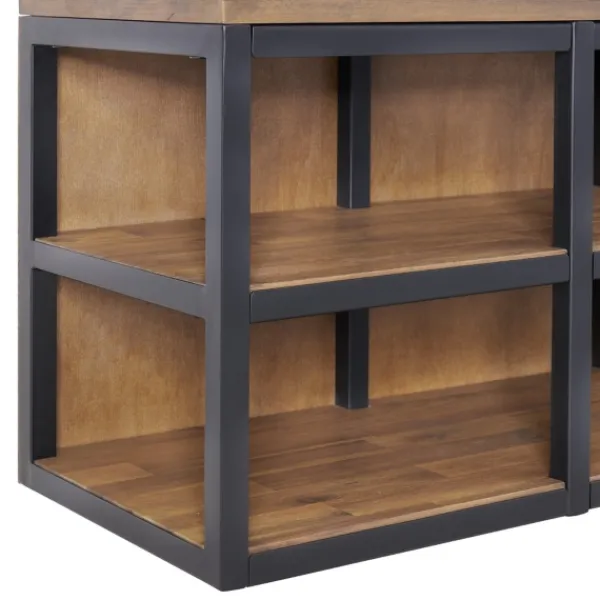 Entryway Furniture-Kirkland's Home Natural Acacia Wood And Metal Hall Tree With Bench