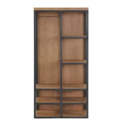 Entryway Furniture-Kirkland's Home Natural Acacia Wood And Metal 5-Shelf Hall Tree