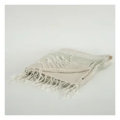 Blankets & Throws-Kirkland's Home Natural And White Colorblock Chevron Throw Tan/Ivory