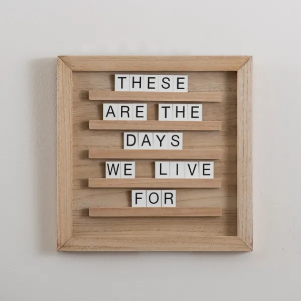 Memo & Chalkboards-Kirkland's Home Natural Blond Wood Letter Board With Tiles Tan