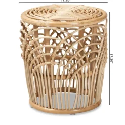 Accent & End Tables-Kirkland's Home Natural Boho Rattan Weave Accent Table