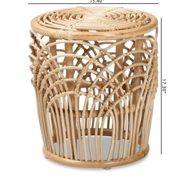 Accent & End Tables-Kirkland's Home Natural Boho Rattan Weave Accent Table