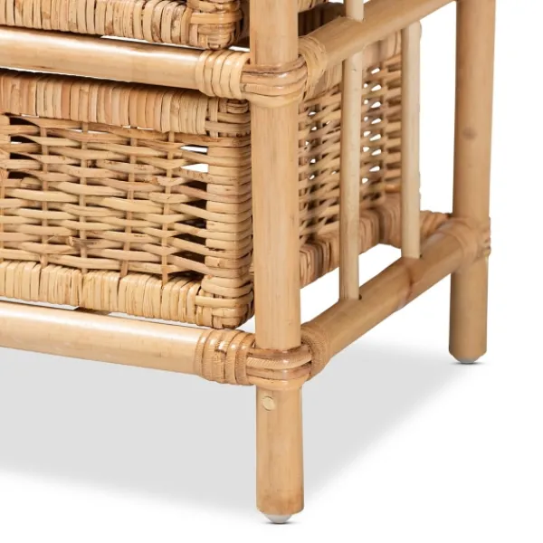 Cabinets & Sideboards-Kirkland's Home Natural Boho Rattan Weave Storage Cabinet