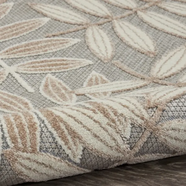 Outdoor Rugs-Kirkland's Home Natural Botanical Outdoor Area Rug, 6X9 Gray/Tan