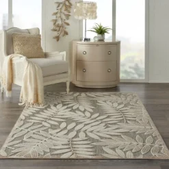 Outdoor Rugs-Kirkland's Home Natural Botanical Outdoor Area Rug, 6X9 Gray/Tan