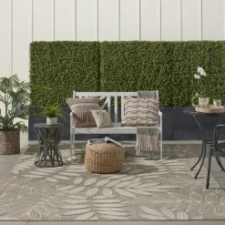 Outdoor Rugs-Kirkland's Home Natural Botanical Outdoor Area Rug, 6X9 Gray/Tan