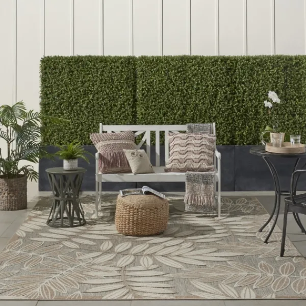Outdoor Rugs-Kirkland's Home Natural Botanical Outdoor Area Rug, 6X9 Gray/Tan