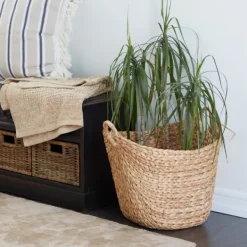 Baskets & Boxes-Kirkland's Home Natural Braided Seagrass Basket Tan